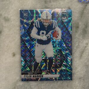 🔥 2025 Tyler Warren Panini Mosaic Blue Reactive Prizm Rookie Card. Indianapolis